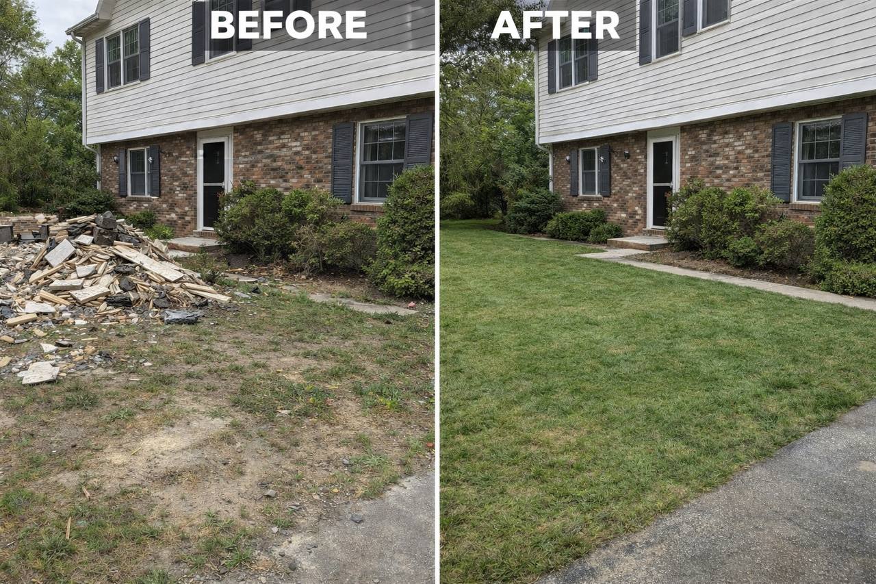 Before and after cleanup 1